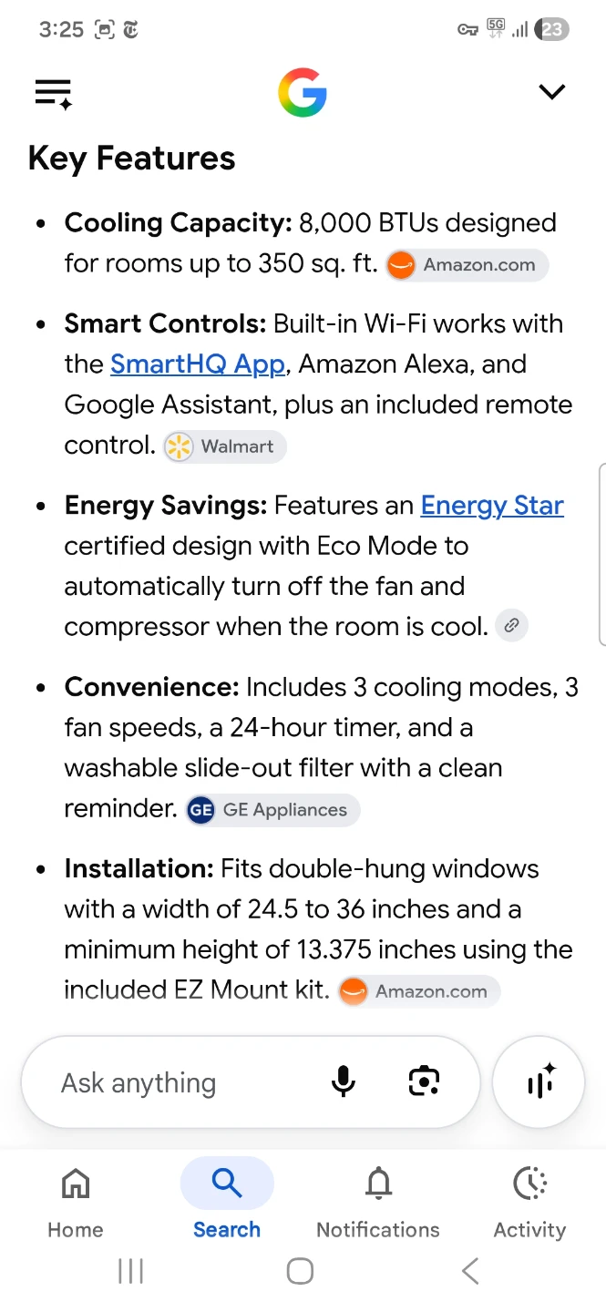 Transparent Seller's GE 8,000 BTU Smart Window Air Conditioner - photo 5