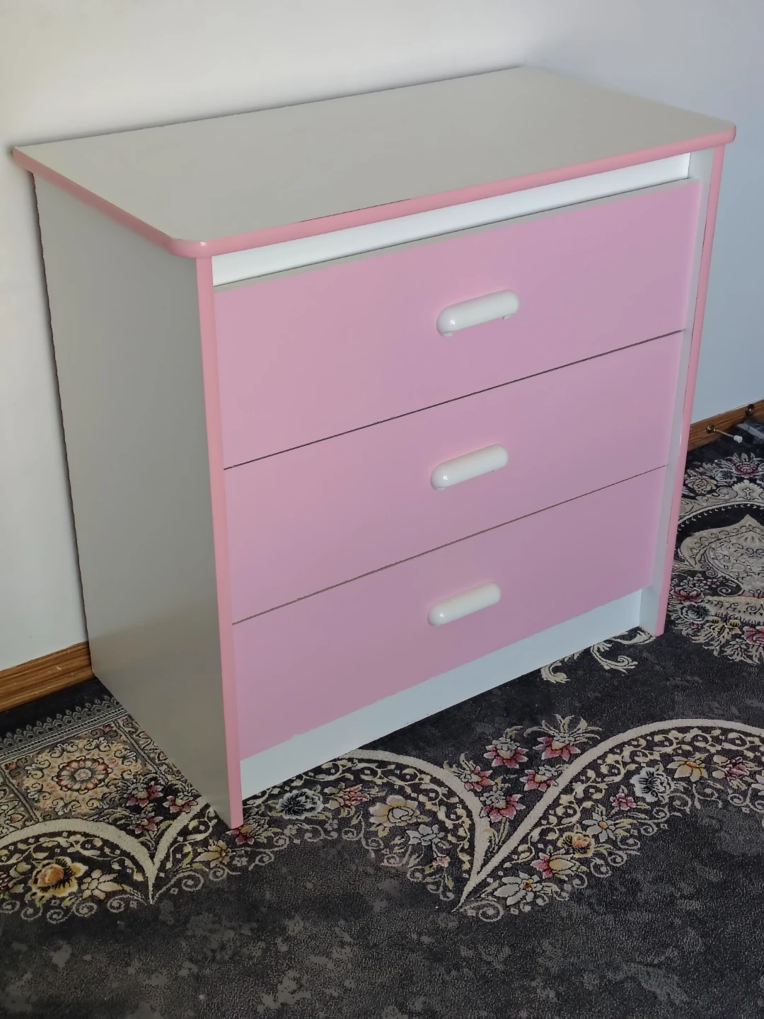 3-Drawer Pink and White Dresser - photo 2