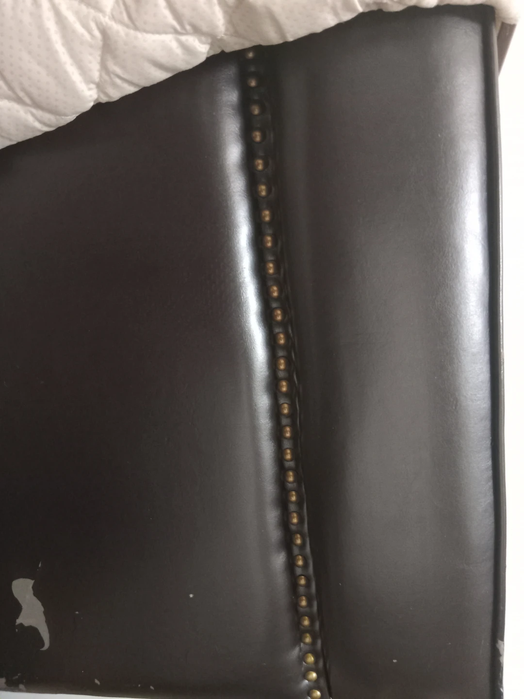 Quilted fabric headboard cover and headboard - photo 4