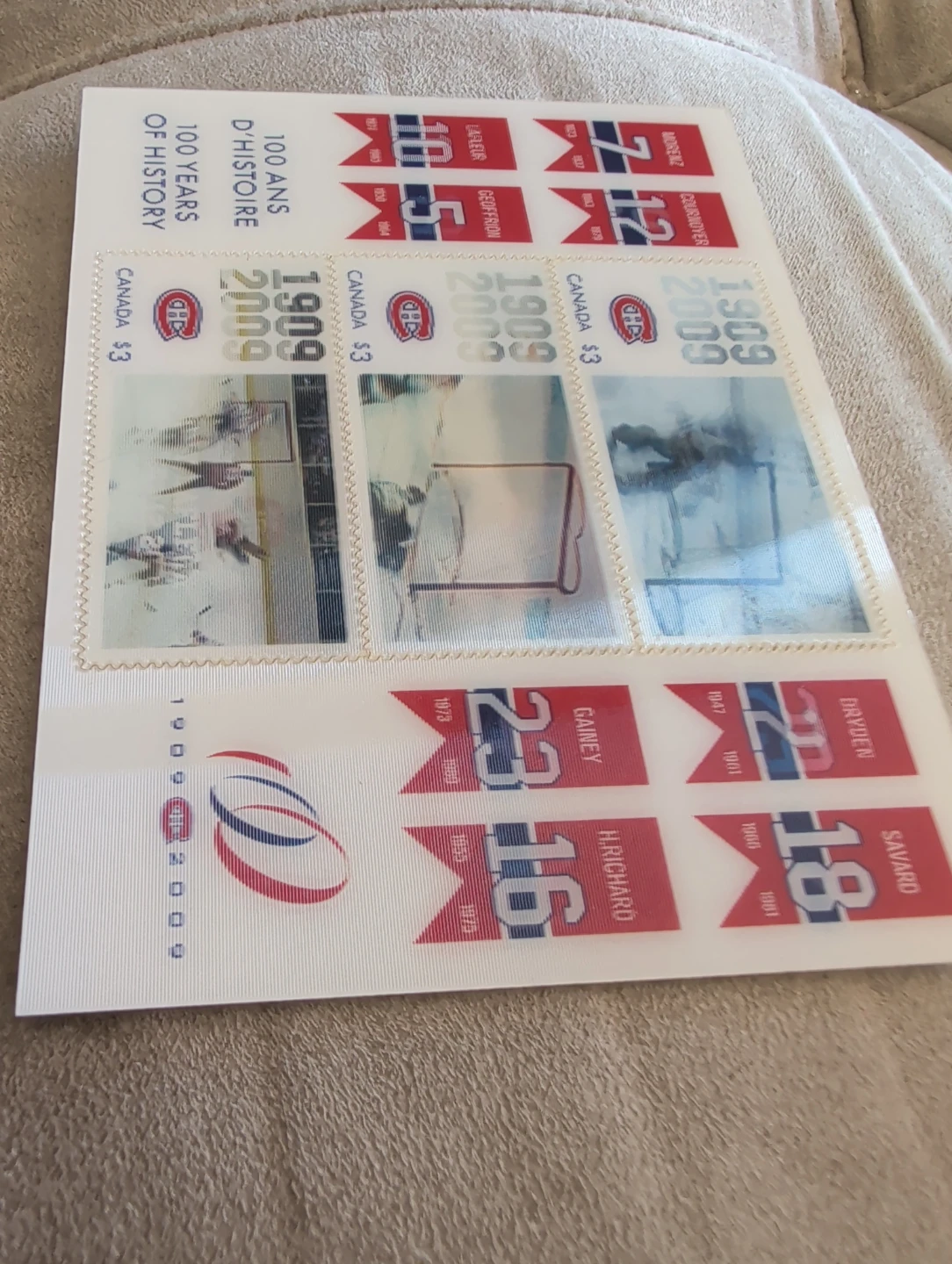 Montreal Canadiens 100 Years of History Stamp Sheet - photo 2