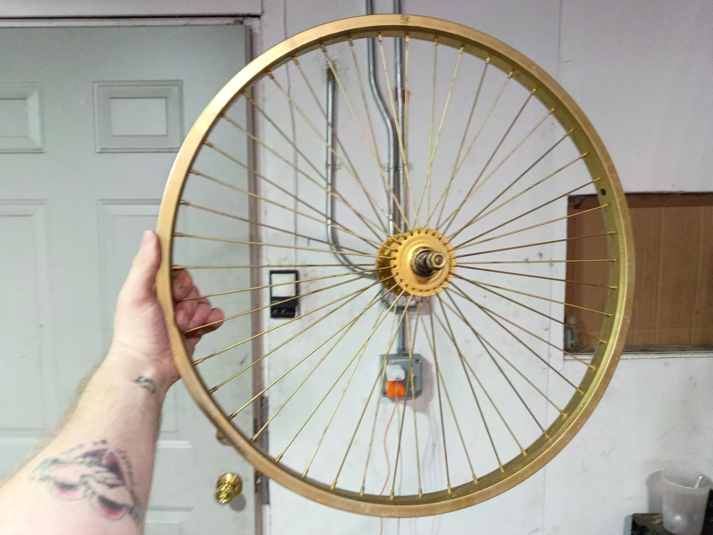 24 inch gold bicycle wheel