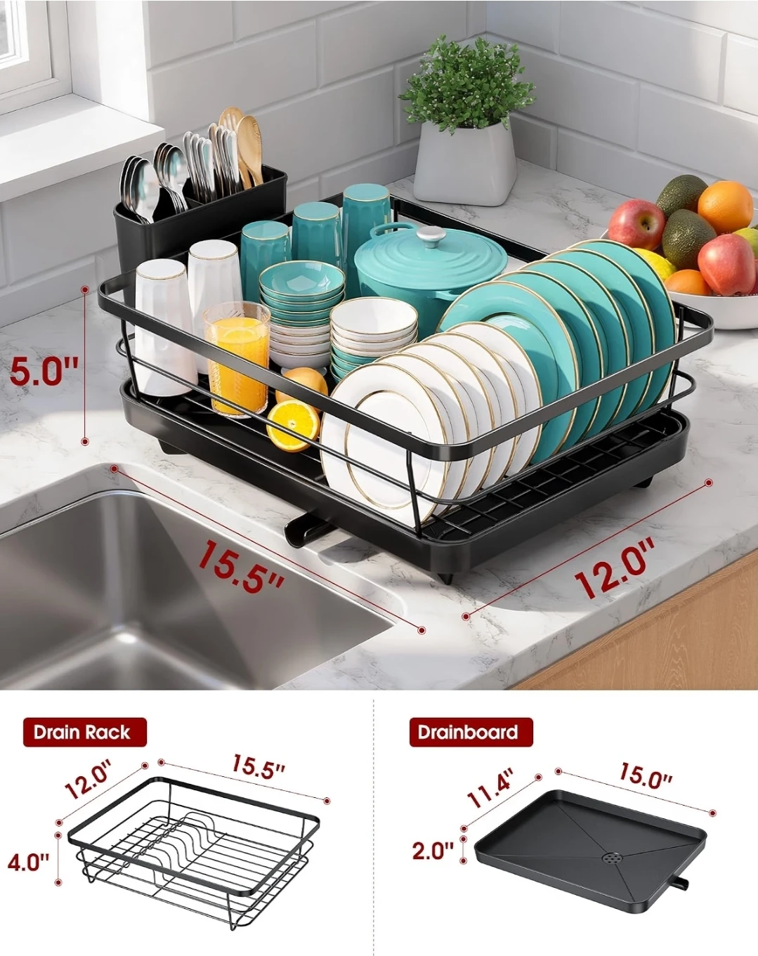 Black Dish Drying Rack - photo 2