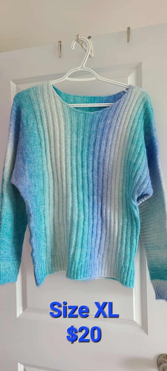 Blue and white ombre knitted sweater
