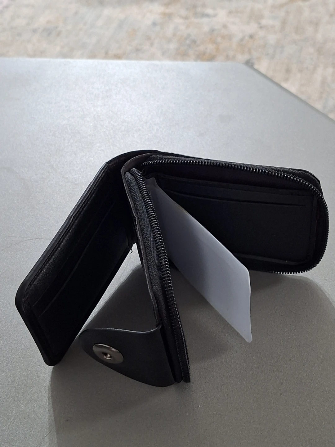 Black Zipper Wallet with Eiffel Tower Design - photo 3