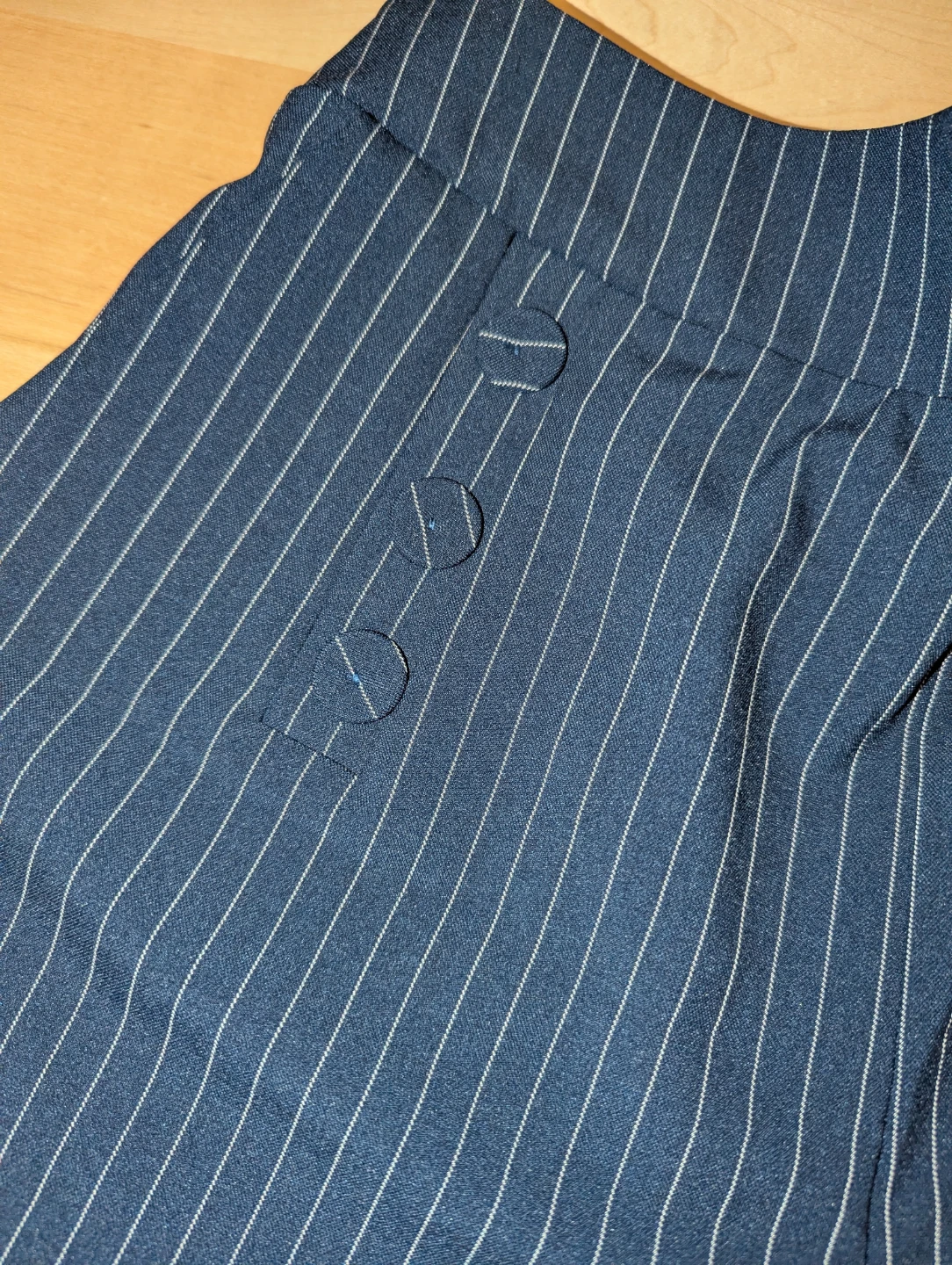 Navy pinstripe Culottes - photo 3