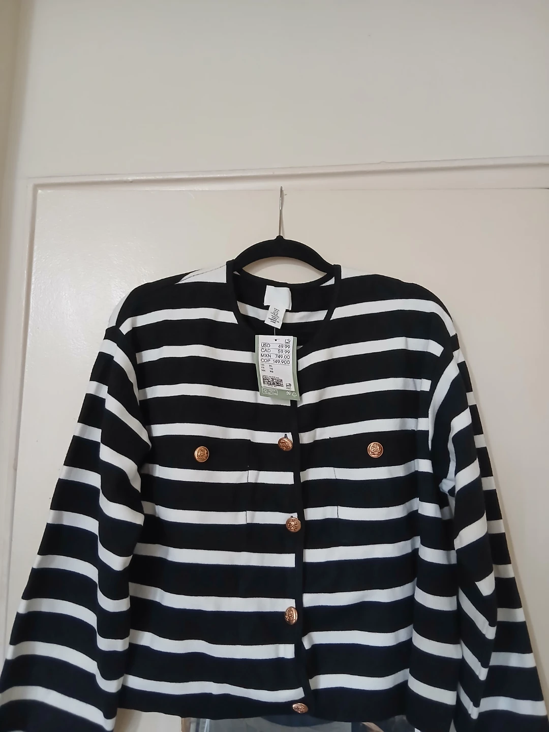 H&M Striped Knit Cardigan