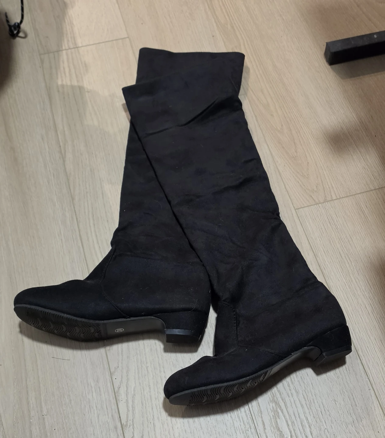 COSPLAY 7US Black Suede Knee Boots