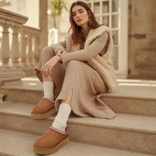 Women's Tan Suede Shearling Clogs Size 10 - photo 2