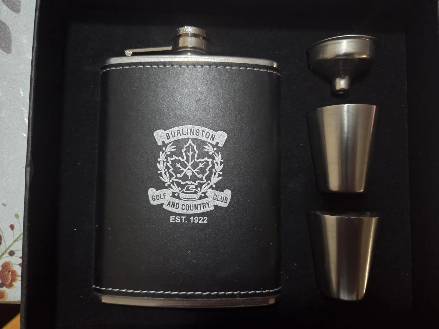 Burlington Golf and Country Club Flask Set