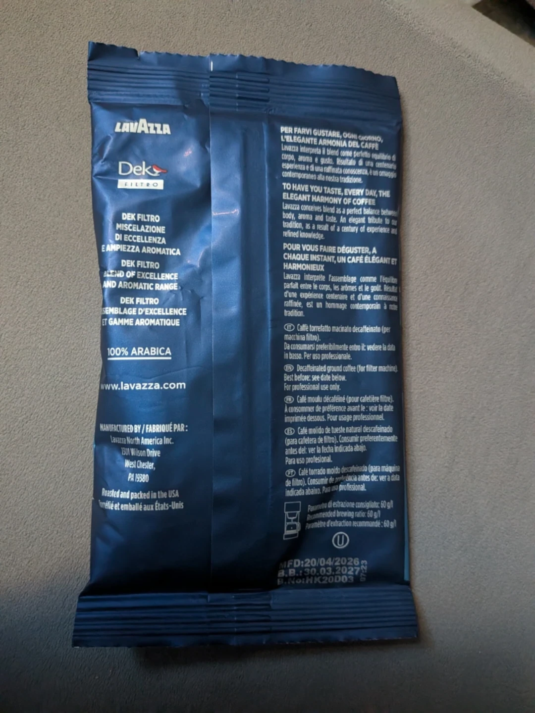 Lavazza Dek Filtro Decaffeinated Ground Coffee - photo 2
