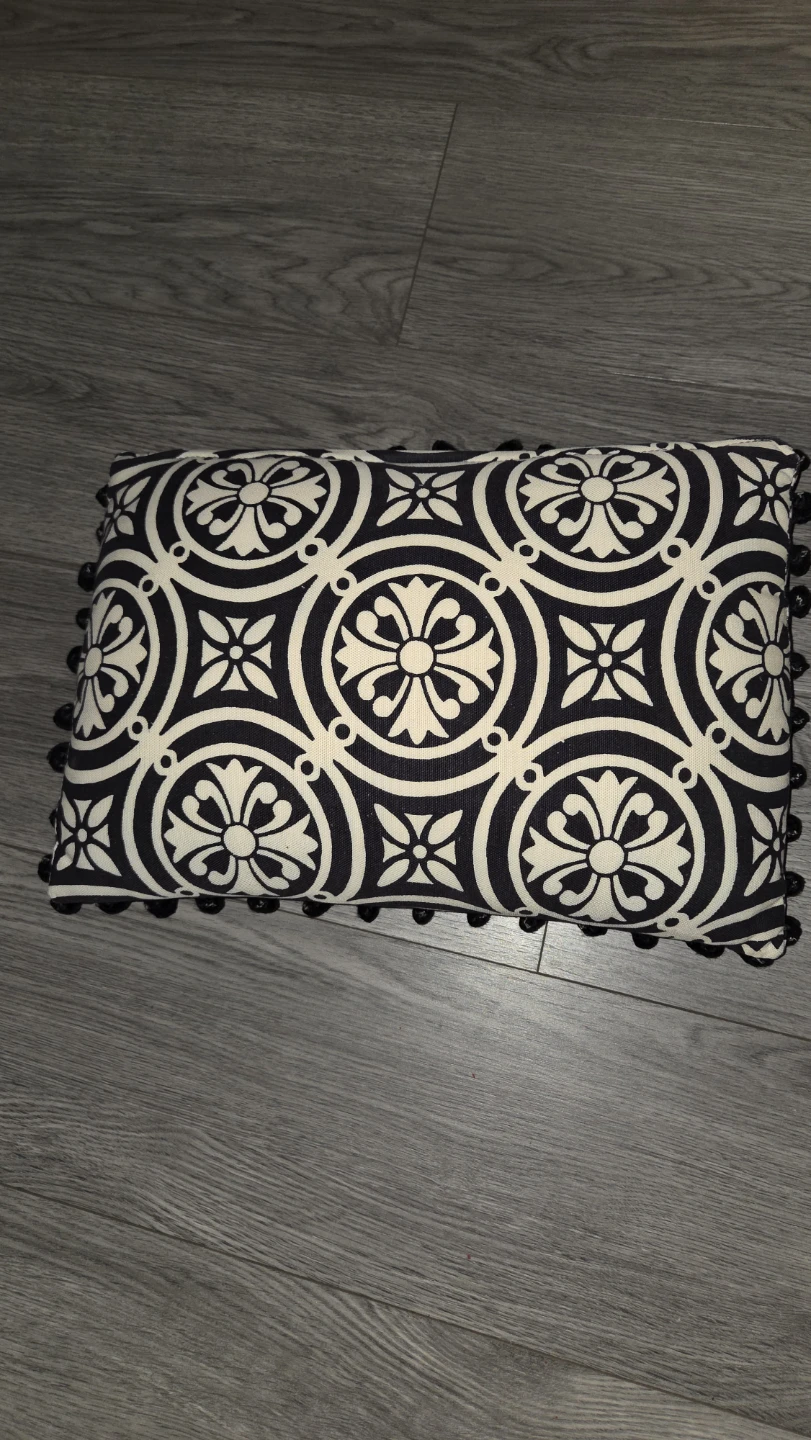 Black and white decorative accent pillow/cushion