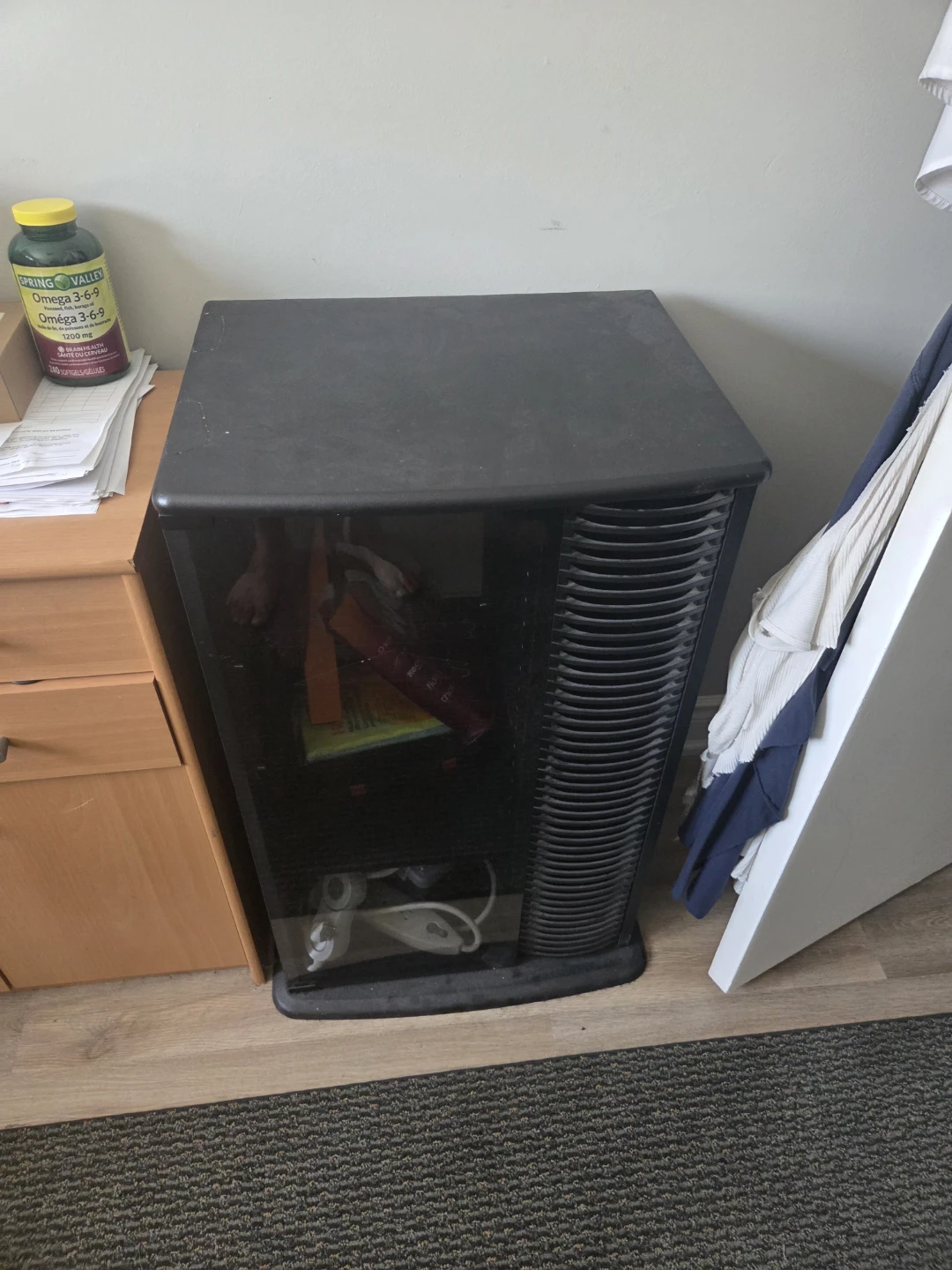 Black Media Storage Cabinet
