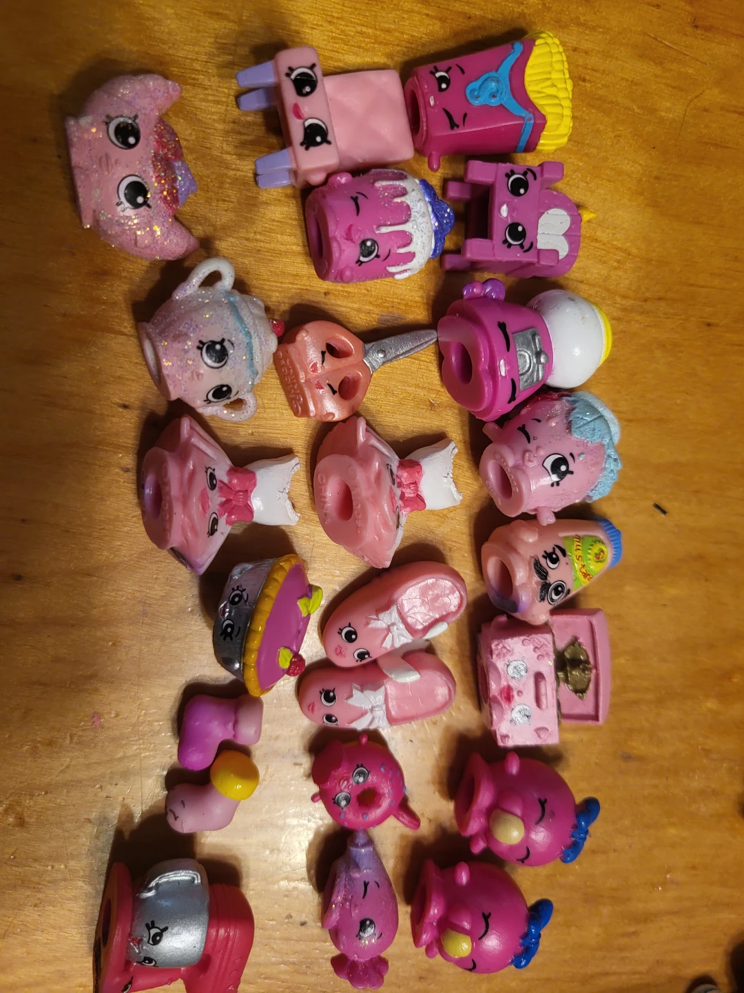Collection of pink shopkins figures