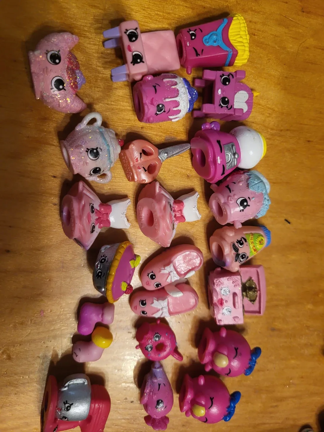 Collection of pink shopkins figures