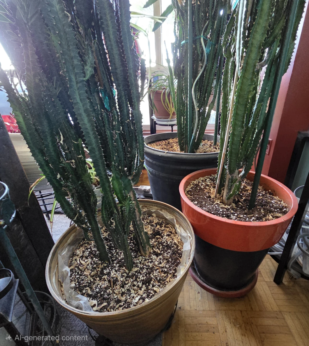 Large Potted Euphorbia Trigona Plants - photo 2