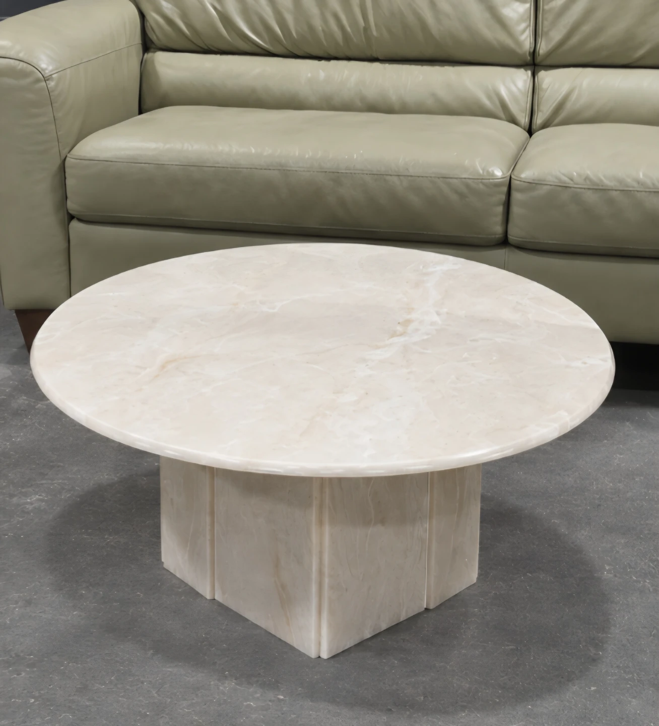 Vintage Round Cream Onyx Coffee Table - photo 2