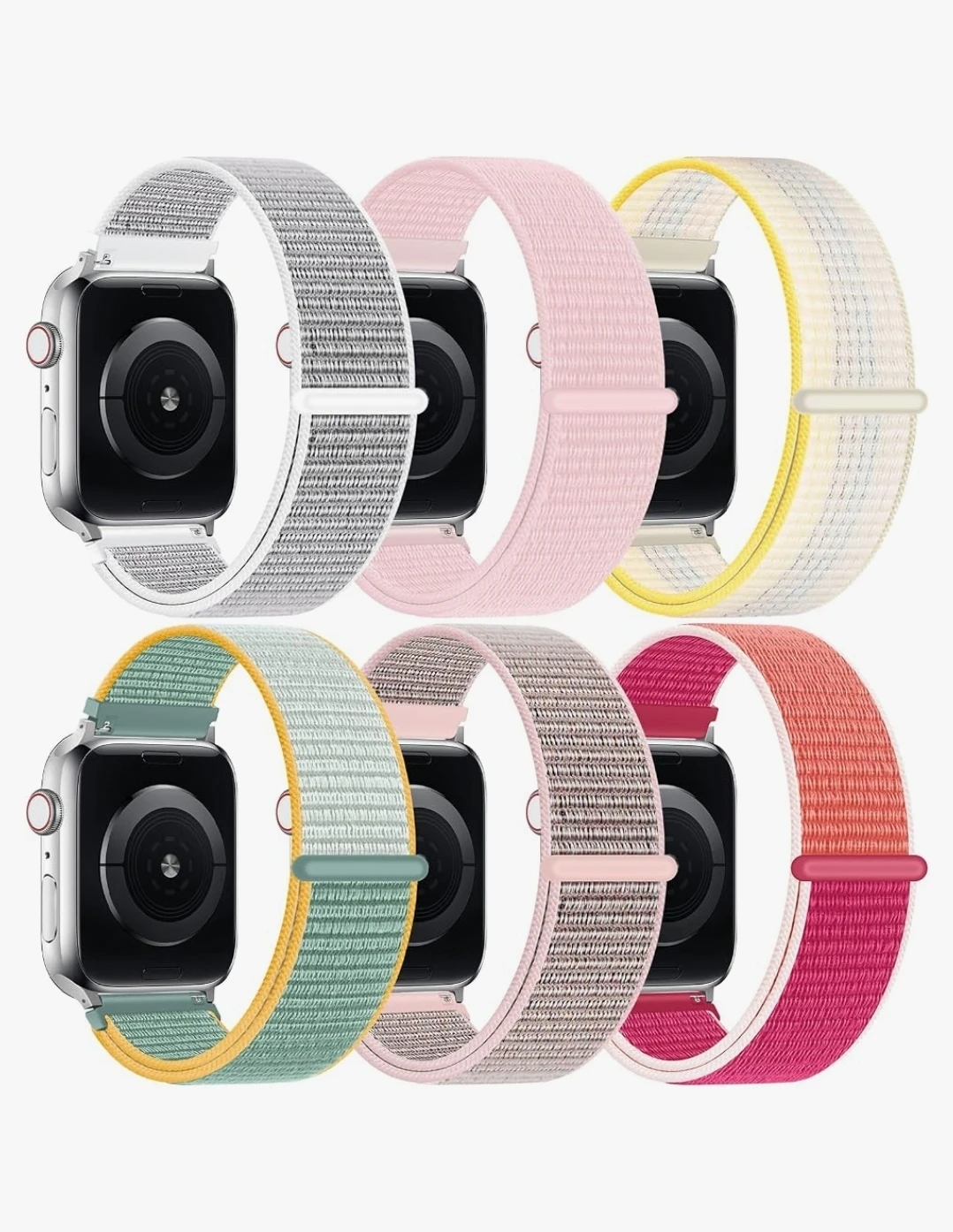 6 Pack Nylon Sport Bands for Apple Watch - 42/44/45/49mm - photo 2