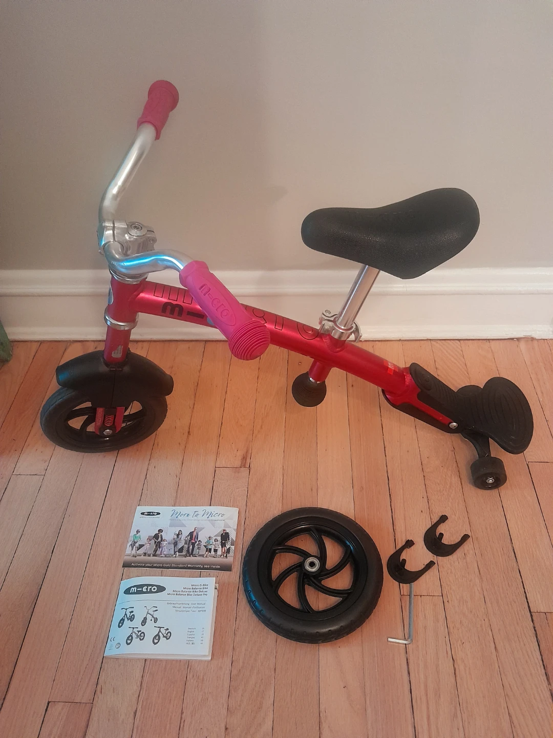 M-cro Metal Pink Balance Bike Deluxe