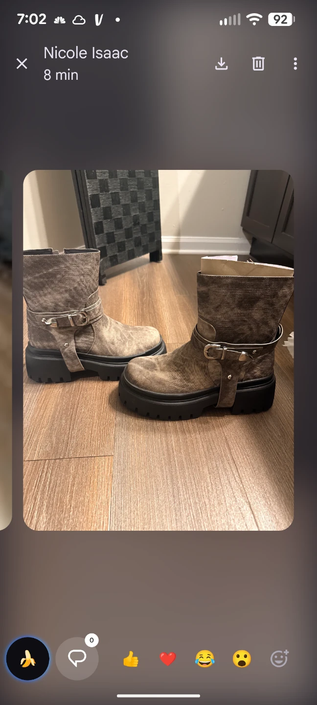 AZALEA WANG Brown Canvas Platform Combat Boots - photo 3