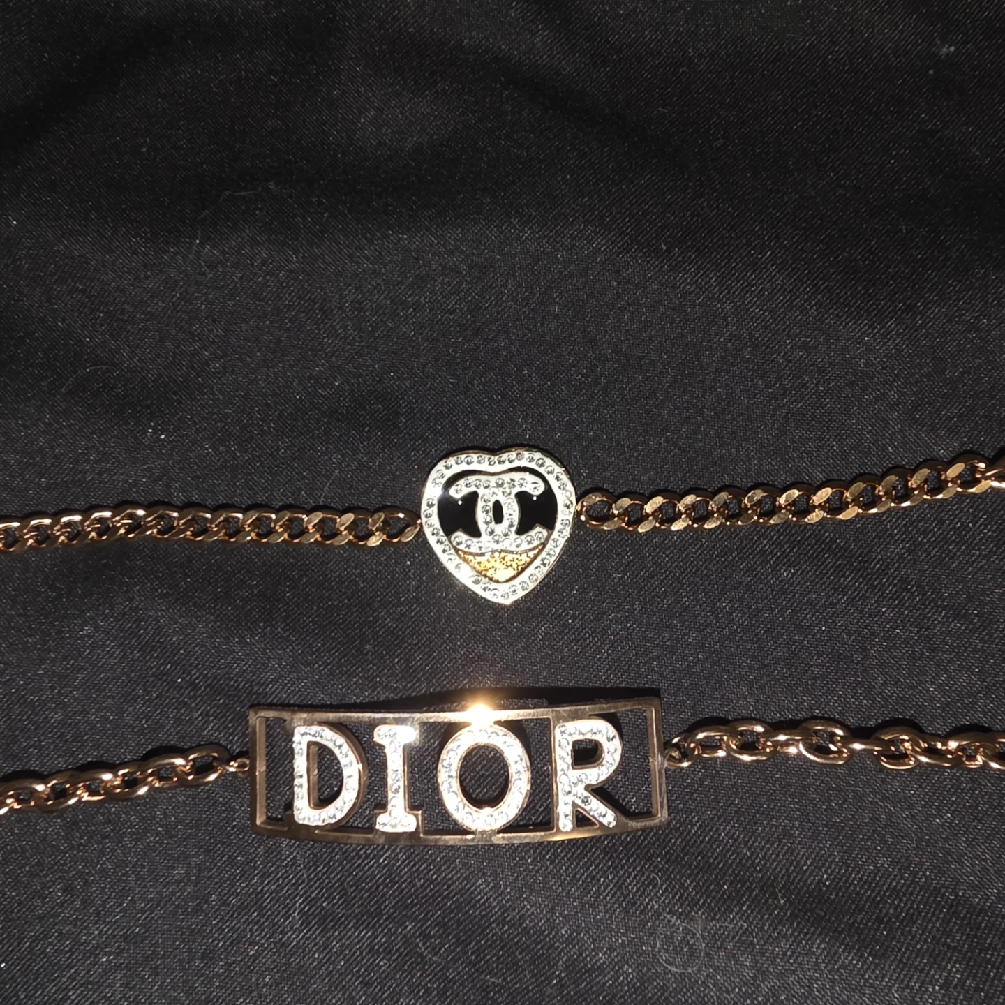 Two Rose Gold Tone Designer Inspired Bracelets