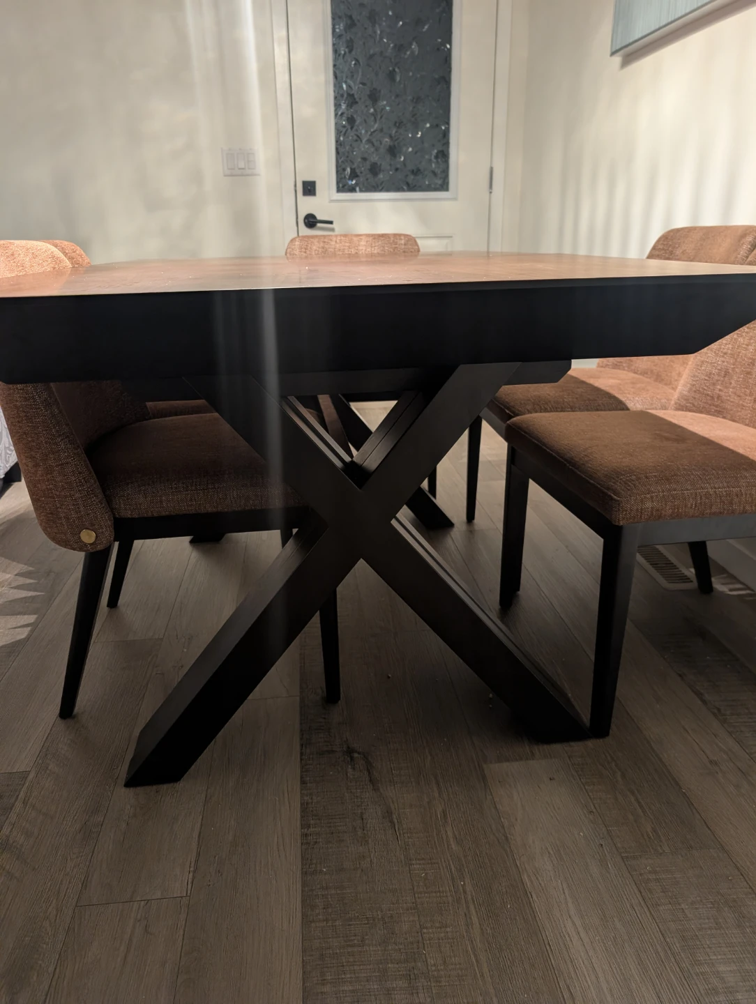 Walnut Stained Extension Dining Table