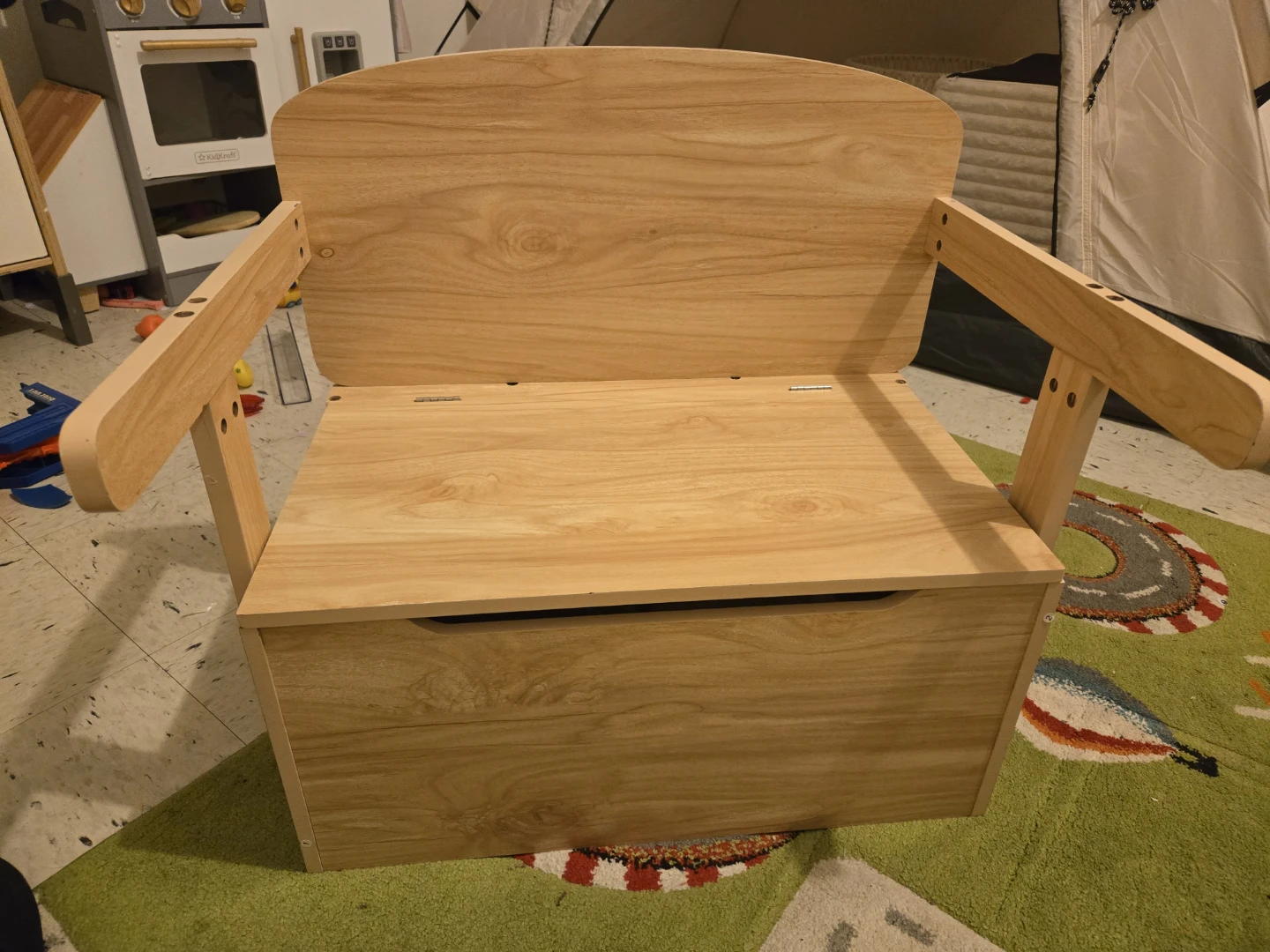 (2) Kids Wooden Storage Bench / Desk