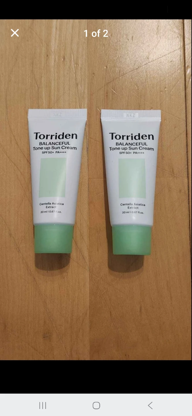 Torriden Balanceful Tone Up Sun Cream Samples