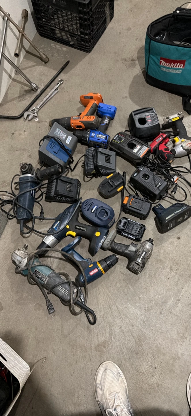 Assorted Power Tools, Batteries and Chargers