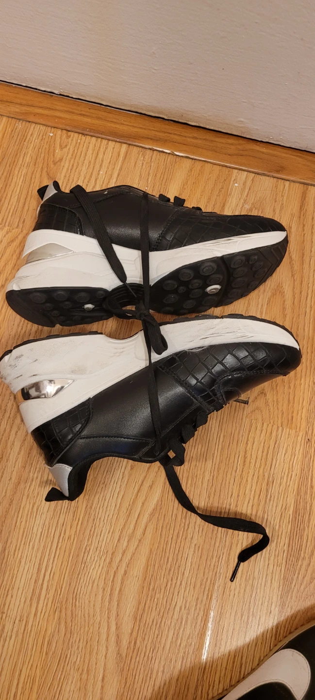 Black Croc Pattern Chunky Sneakers - photo 2