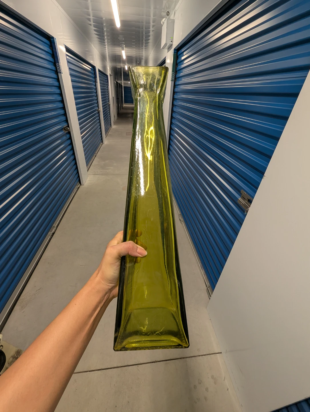 Tall Lime Green Glass Decorative Vase - photo 2