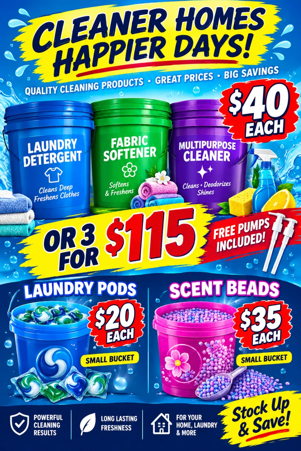 Assorted Cleaning Supplies and Laundry Products