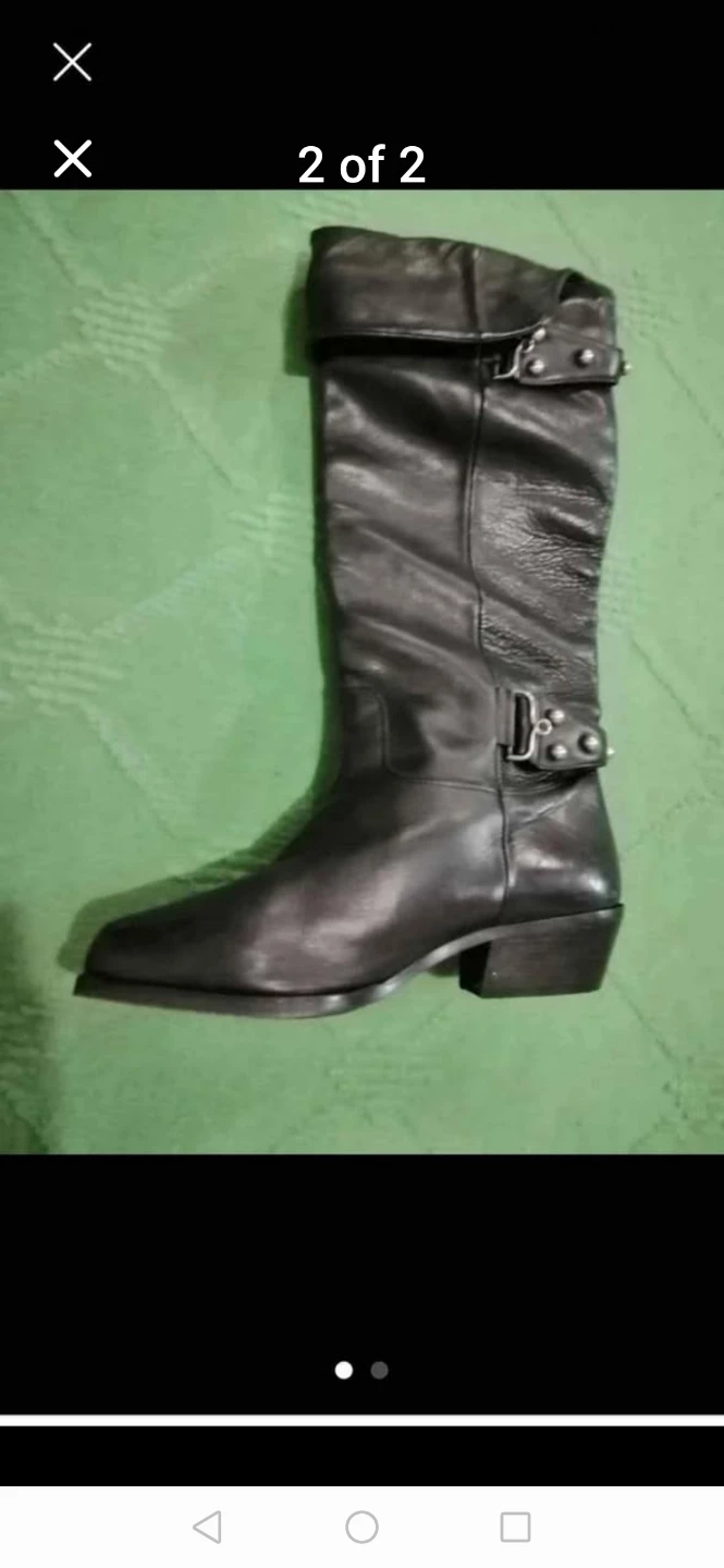 Black leather boots