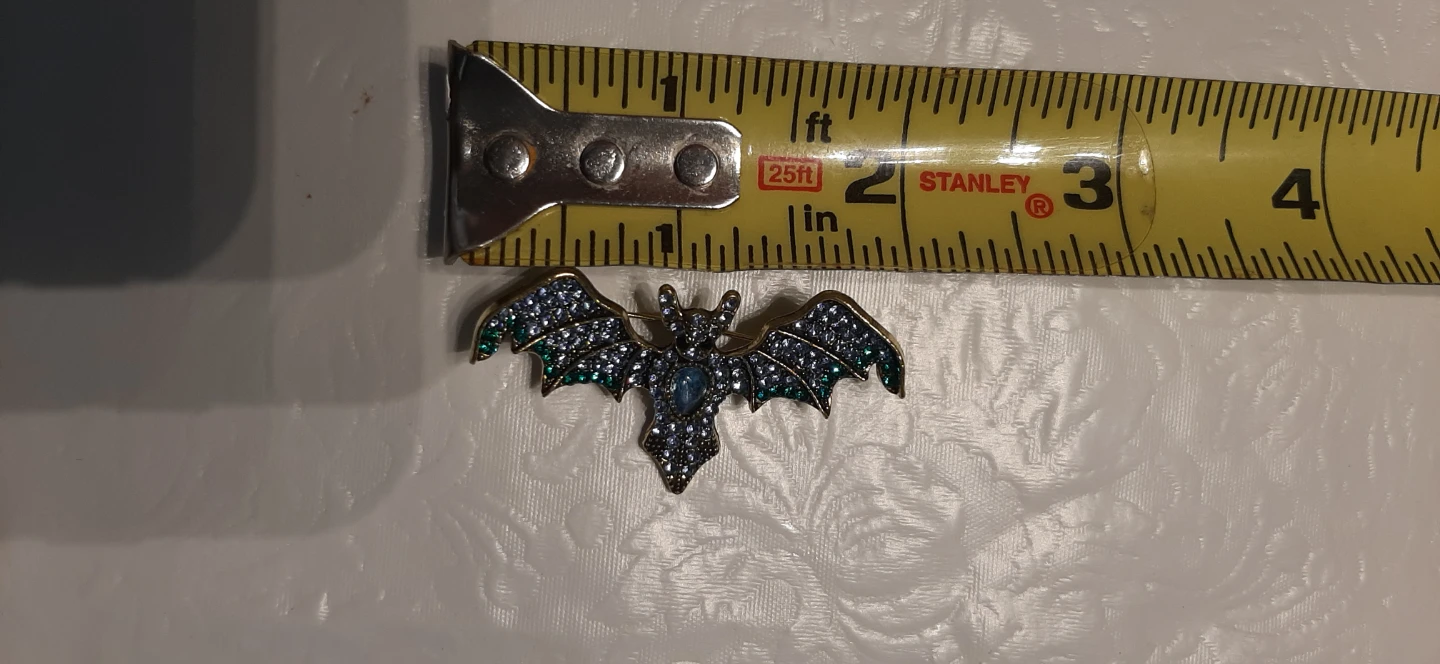 bat-shaped brooch with Blue & green stones - photo 4