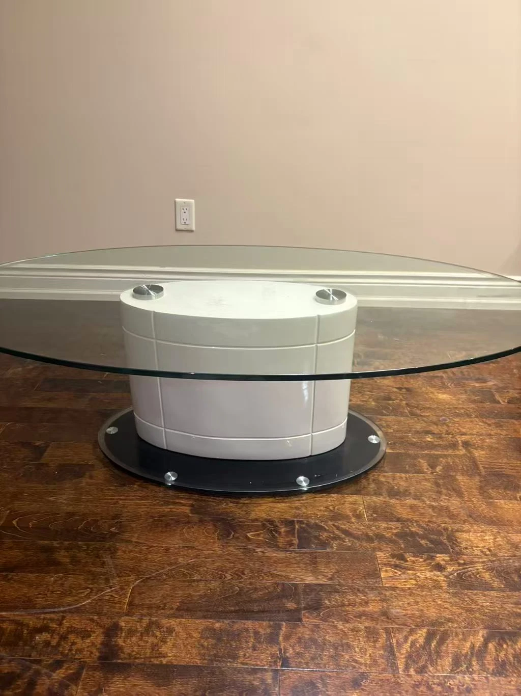 Modern Oval Glass Coffee Table