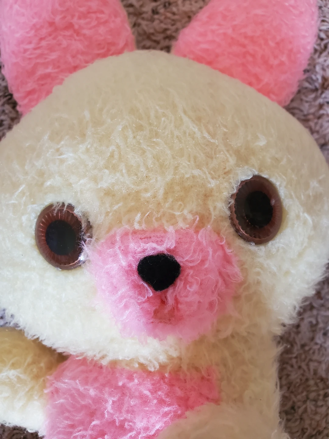 Vintage Yellow and Pink Plush Bunny - photo 2