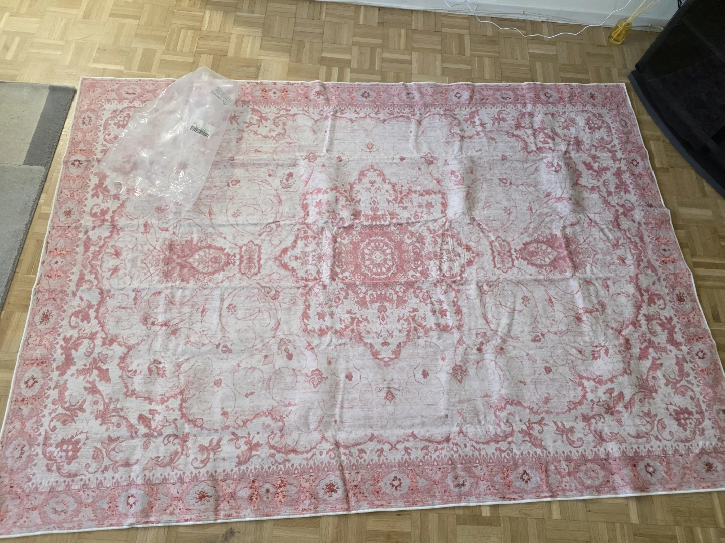Pink Floral Pattern Area Rug