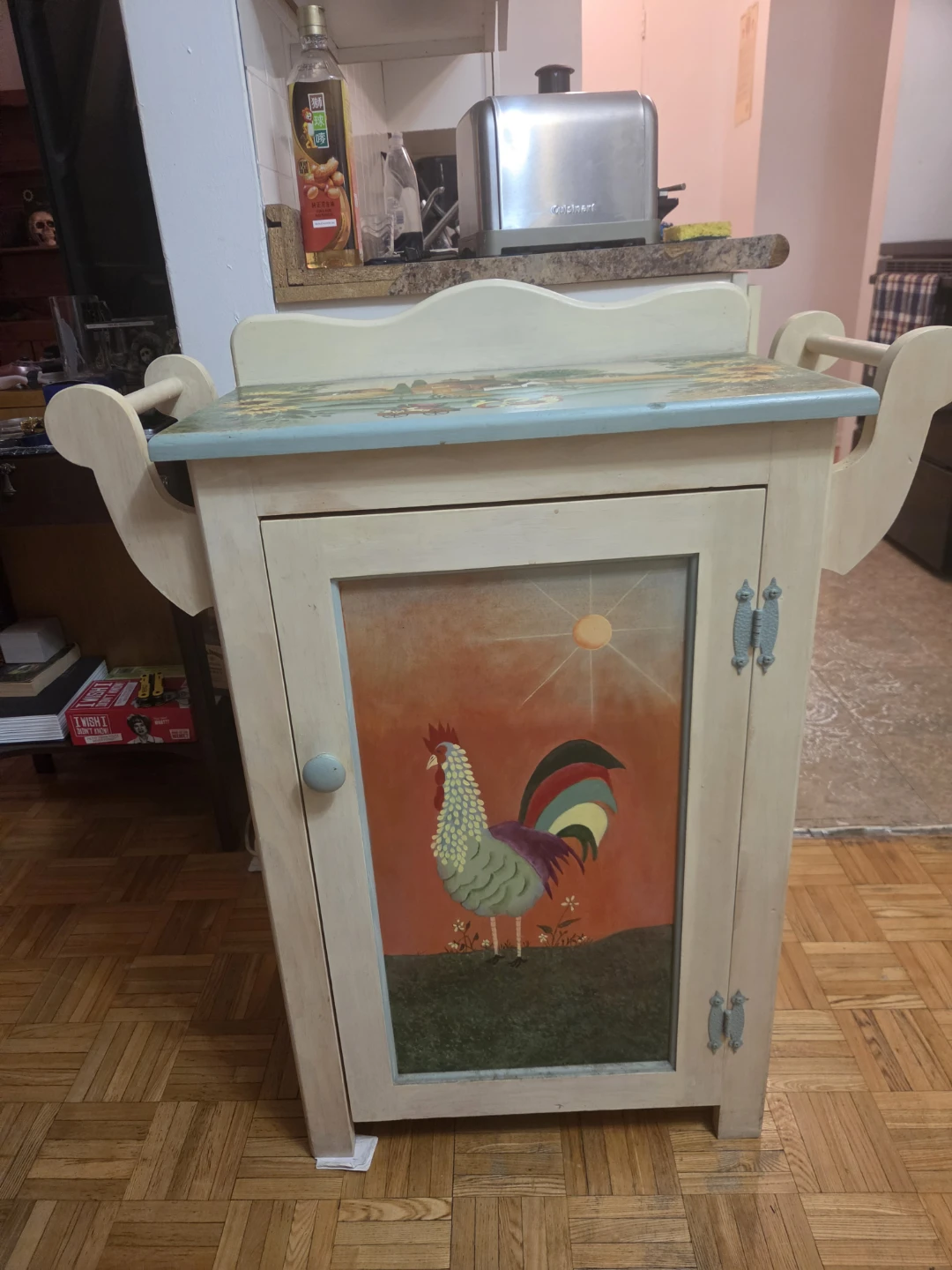 Country Style Hand-Painted Storage Cabinet