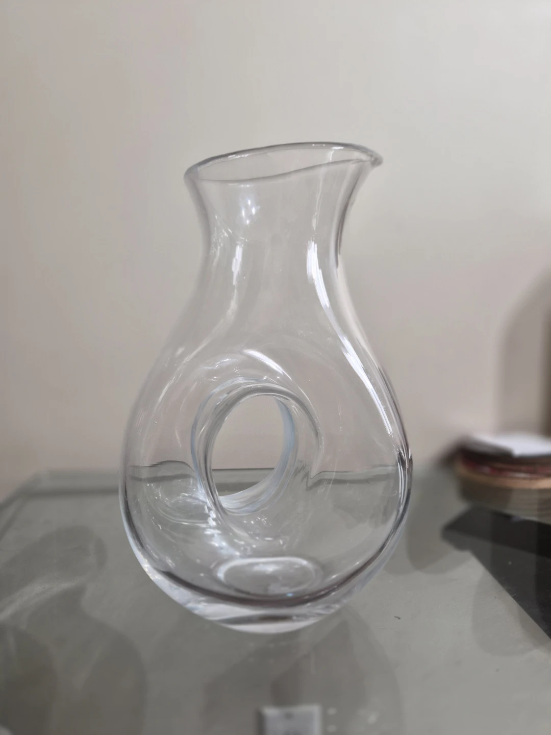 Clear Glass Donut Vase - photo 2