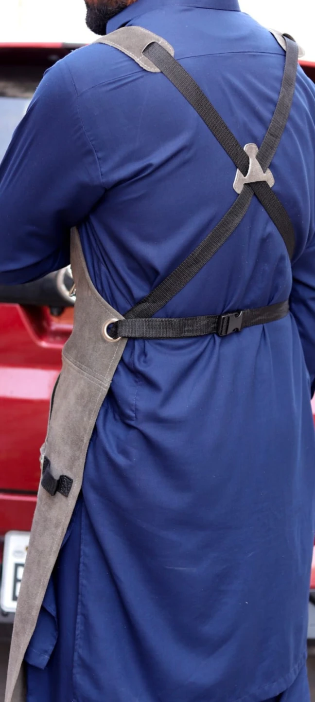 Grey Suede geniun Leather Utility Apron - photo 4