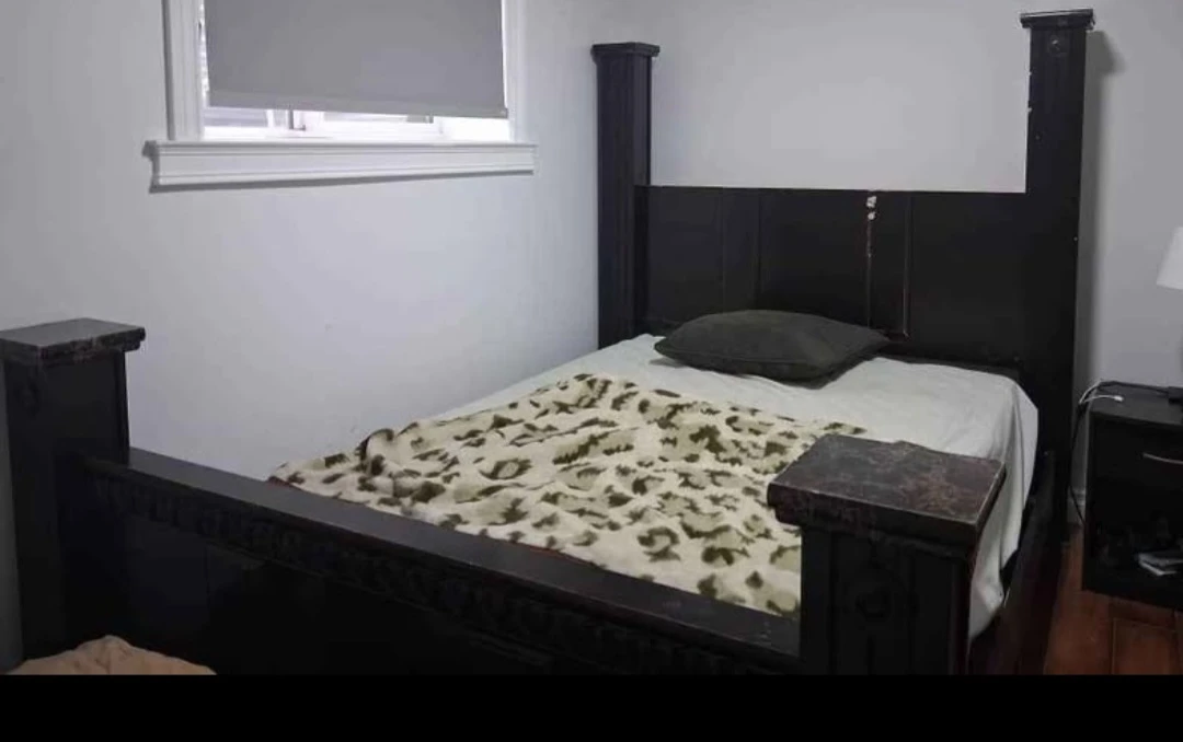 Dark Wood Queen Size Bed Frame