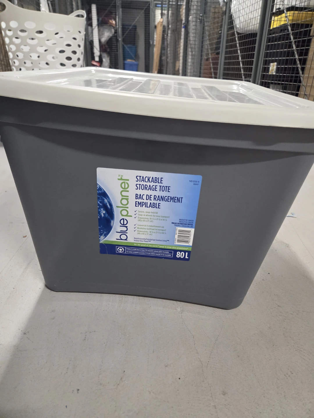 Blue Planet 80L Stackable Storage Tote - photo 2