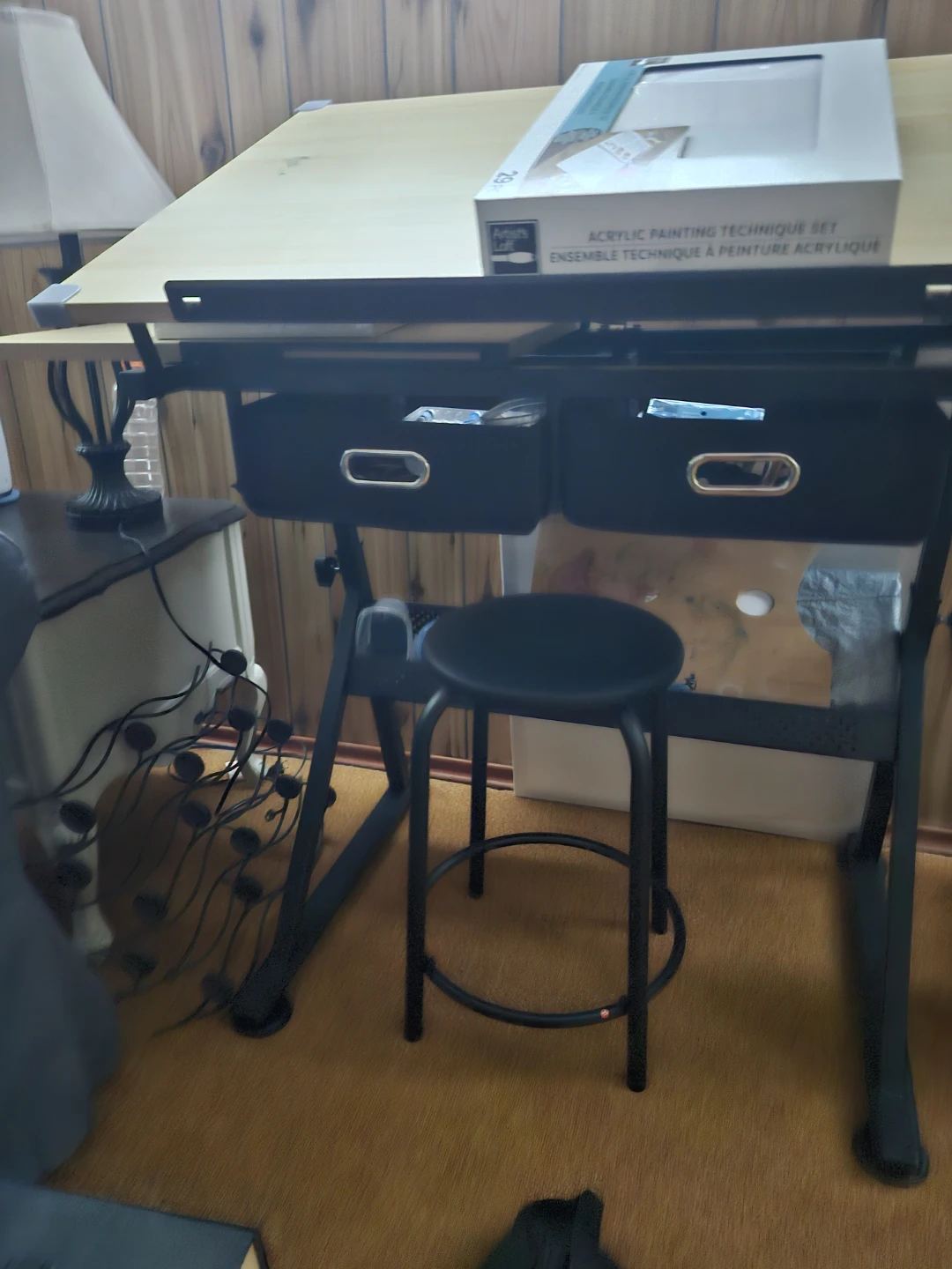 Adjustable Drafting Desk with Stool - photo 2