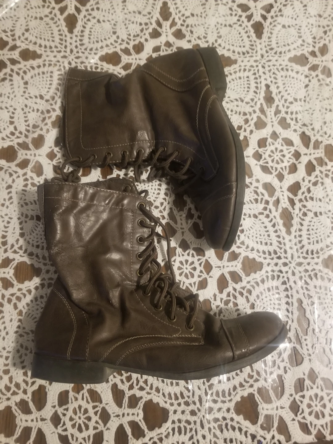 Brash Brown Lace-Up Boots Size 11 - photo 2