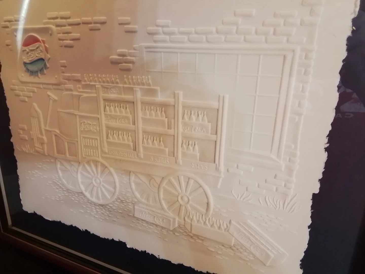 Rare 1981 Vintage PEPSI-COLA Cast Paper Sculpture by Greg Kensit - photo 4