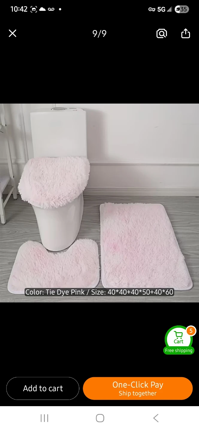 NEW 3-Piece Shaggy Bathroom Mat Set - photo 4