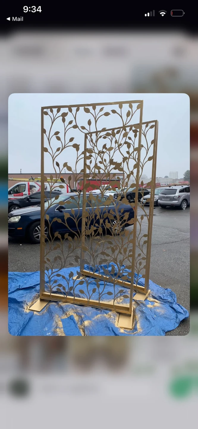 Gold Metal Leaf Design Room Dividers