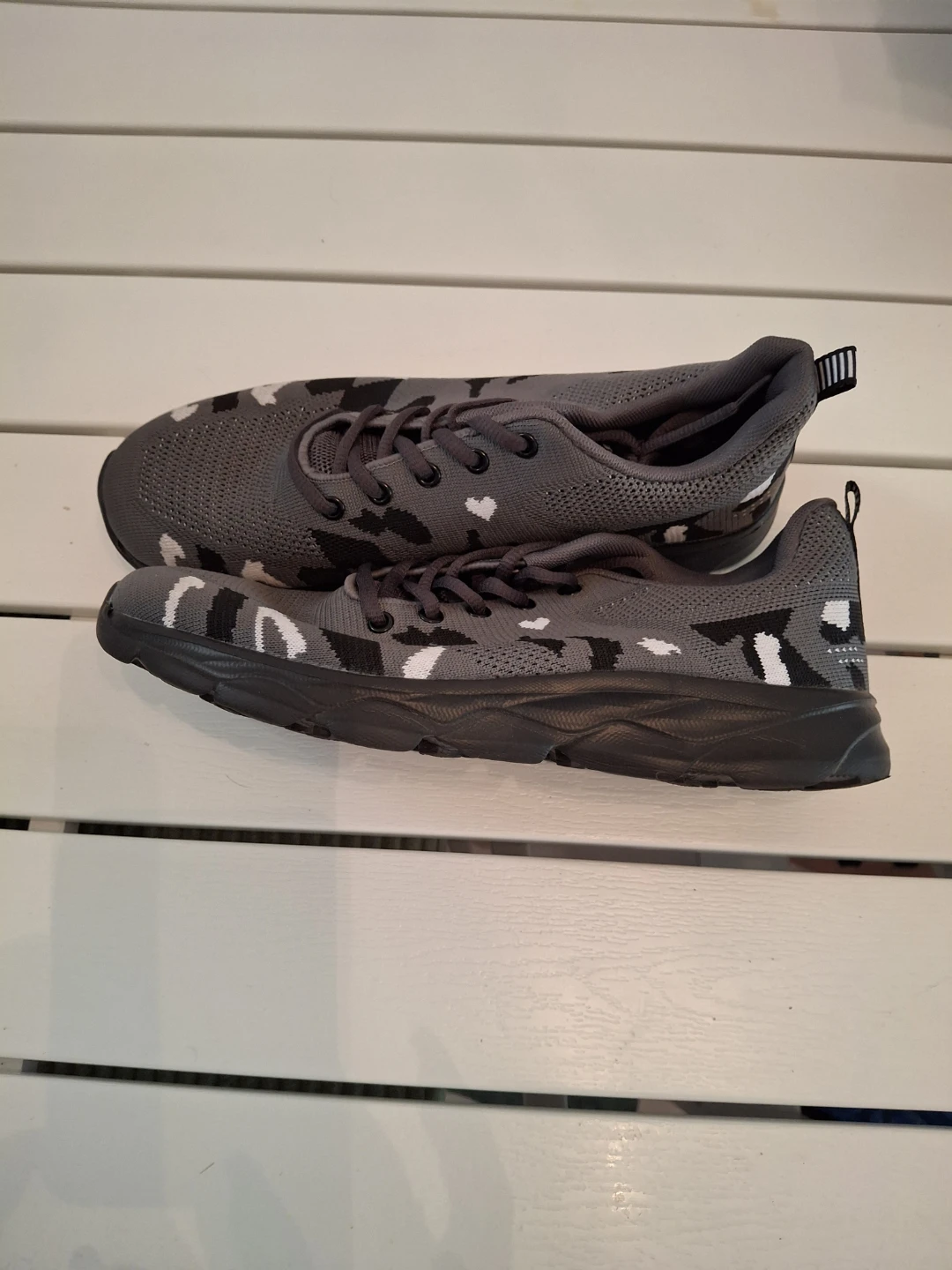 Gray and Black Patterned Knit Sneakers - photo 2