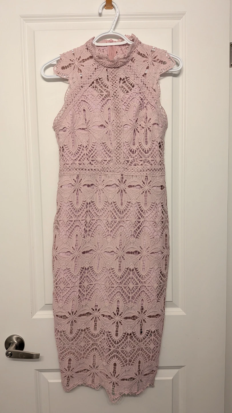 Pink Lace Sheath Dress