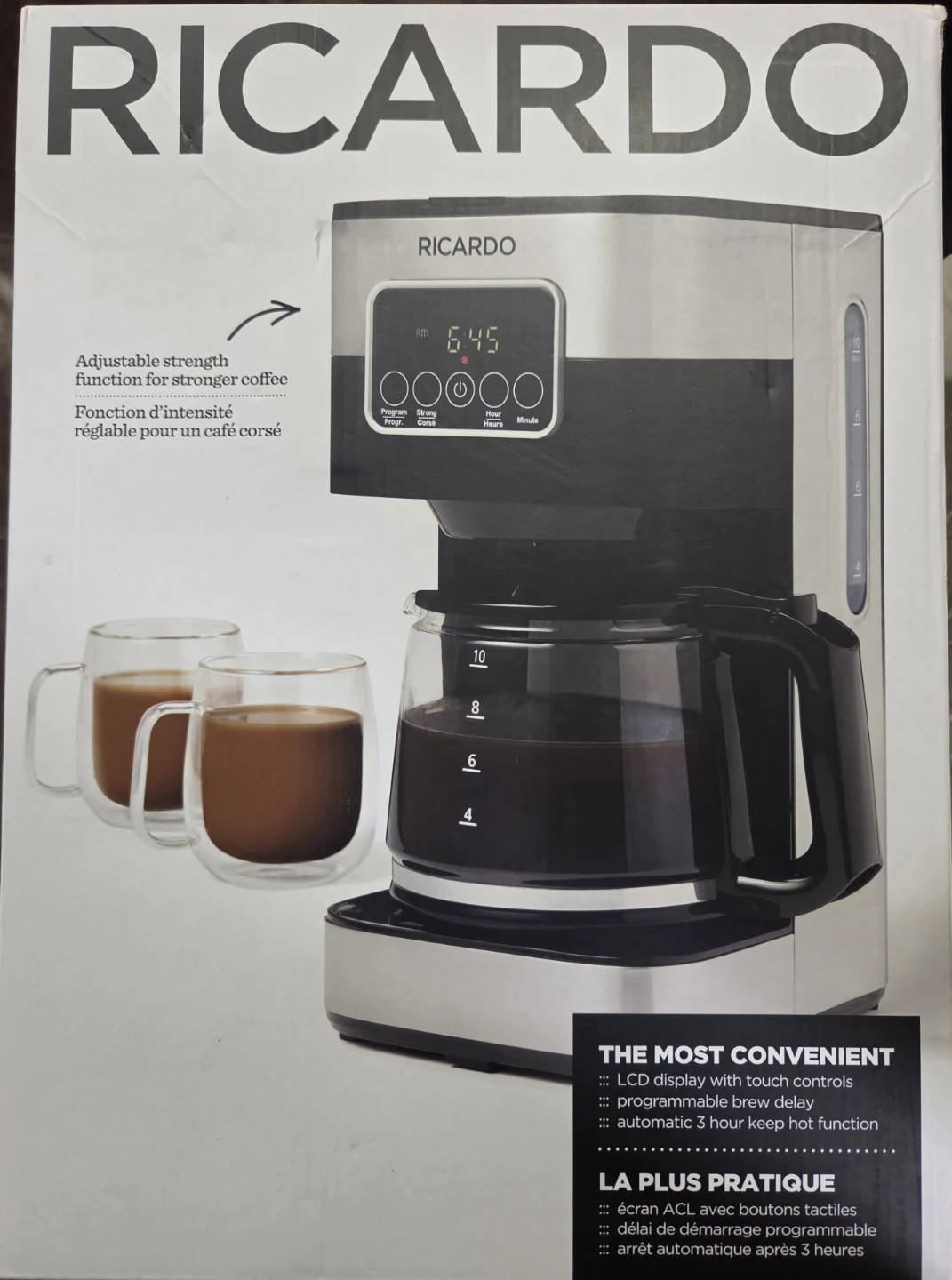 BRAND NEW! Ricardo 10-Cup Programmable Coffee Maker