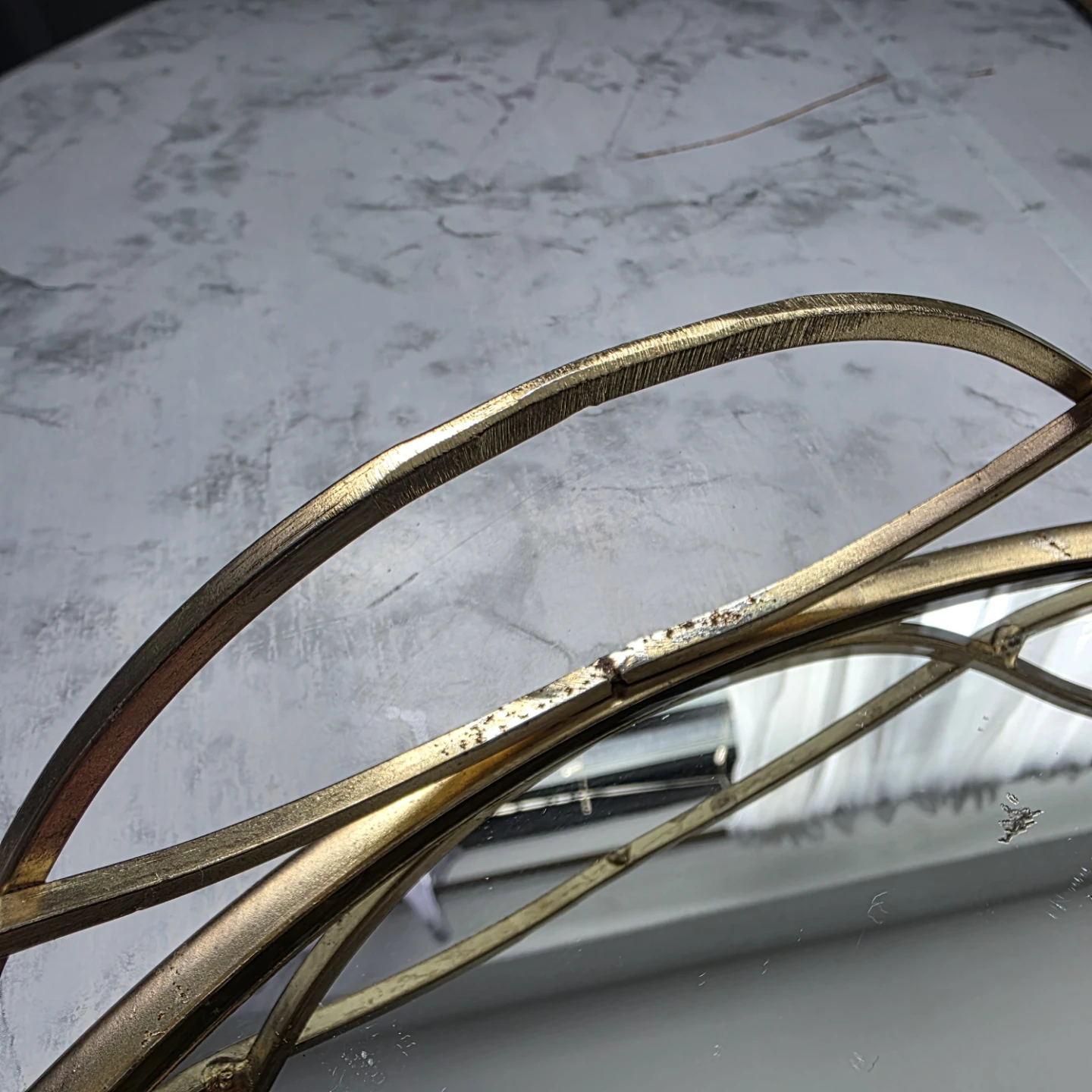 Gold Metal Decorative Mirror Tray - photo 2